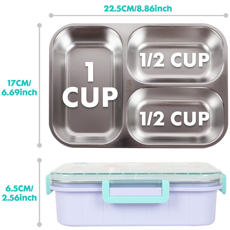 PinkSheep Bento-Lunchbox aus Edelstahl für Kinder (Mermaid)