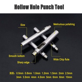 Powertool 5 Pcs Hole Punch Hollow Hole Punch Belt Hole DIY Hand Tools for Leather Rubber or Leather Craft