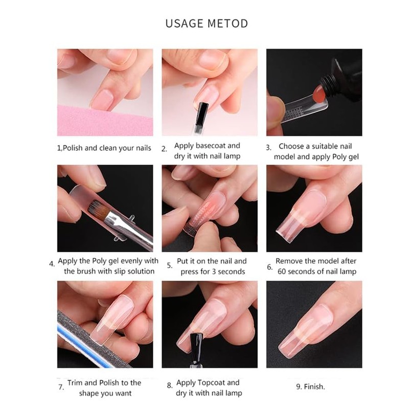 AIJIMEI Poly Nägel Gel 15ml,2Farben Nail Extension Gel Kit Mit