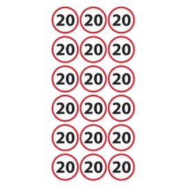 Birthday Stickers 20 Years | Pack of 54 | Stickers for Round Birthdays DIY