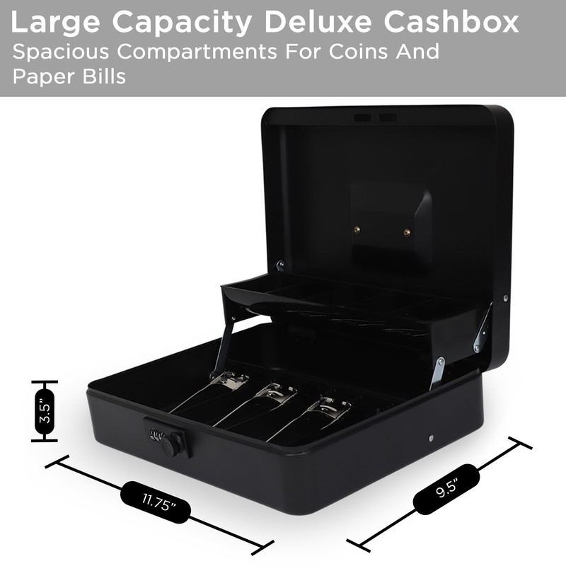 Darice Cash Box - Extra Large Money Safe for Cash-