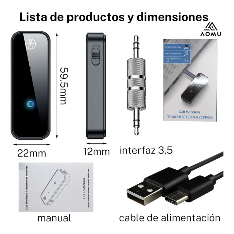 Receptor Bluetooth 5.0 Para Auto Música Audio Estéreo Adaptador 3.5mm