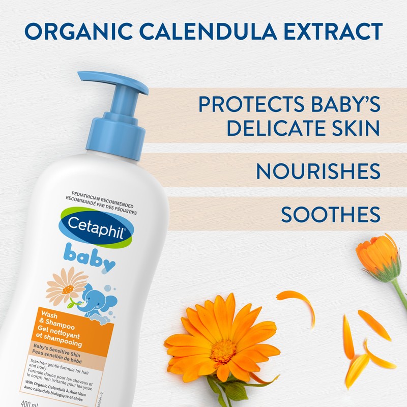 Cetaphil Baby Wash & Shampoo With Organic Calendula - Tear