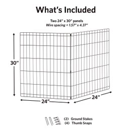 MidWest Homes for Pets Universal Pet Playpen 2-Panel Extension Kit | Fits Metal 30-Inch Dog Pens | Kit Measures, 24x30 Inch (Pack of 2)