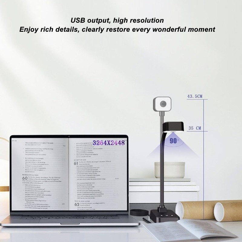 4K USB Document Camera, Adjustable Image Inversion and Image Brightness,