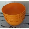 Mainstays new 4 pcs Mainstays Plastic ribbed ,Cereal Bowls orange