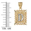 LA BLINGZ 10K Yellow Gold Filigree Alphabet Initial Letter D