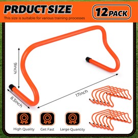 Wettarn 12 Pcs 9" Speed Training Agility Hurdles for Athletes Training Hurdles Reliable Training Hurdle Plyometric and All Purpose Hurdles Training Equipment for Soccer Basketball Football (Orange)