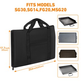 ZBXFCSH Heavy Duty 600D Polyester Medium Griddle Bag Compatible with Camp Chef Single Burner Griddle Carry Bag - SG30, CGG16, SG14, FG20, MSG20 Cast Iron Griddle Bag Accessories -22''L×18‘’W ×1‘’H