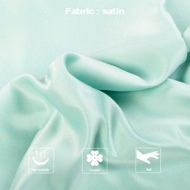 NTBAY Zippered Satin Body Pillow Pillowcase, Silky Slip Cooling Body Pillow Cover, Long Side Hidden Zipper, 20x54 Inches, Cyan