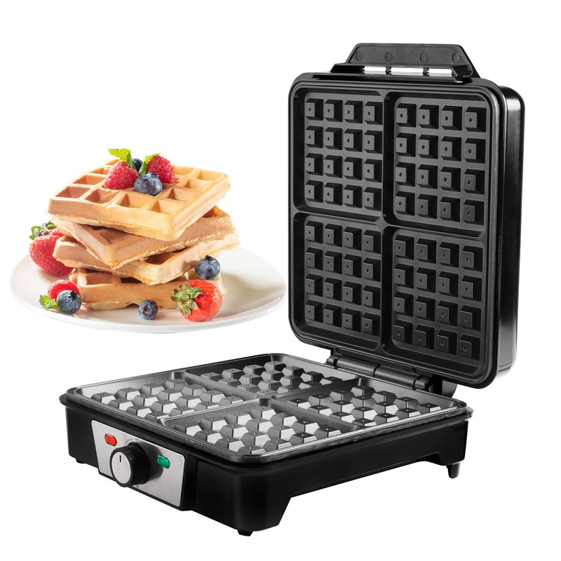CucinaPro Four Square Belgian Waffle Maker, Extra Large Stainless Steel