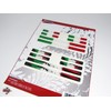 BIKE-label Italy 3D Sticker Flags Pack of 12 Stickers Car