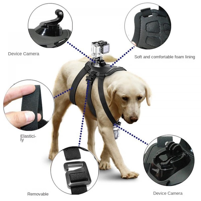 Weiara Dog Harness for Gopro, Soft and Adjustable Dog Harness