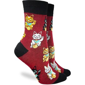Good Luck Sock Women's Lucky Waving Cat Socks, Adult, Shoe Size 5-9