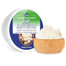 Myoc Illipe Butter | Cosmetic Grade | Long-Lasting Moisture for Skin & Hair | Perfect for Balms, Lotions, Soaps & Hair Masks | DIY Formulations – 200g / 7.05 Oz