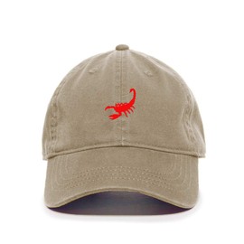 Tech Design Scorpion Baseball Cap Embroidered Cotton Adjustable Dad Hat Khaki