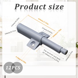 12 Pcs Soft Close Dampers, 24 Pcs Screws, Kitchen Door Soft Close Dampers, Adjustable Damper for Cabinets & Drawers, Soft Close Door Dampers - Quiet, Easy Install, Universal Fit