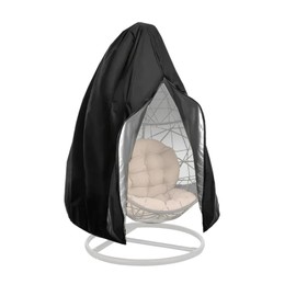 TAOZHUGONG Hanging Chair Cover, Swing Egg Chair Cover, Waterproof, Windproof, Egg Chair Cover, 210D Oxford, UV-Resistant Tear-Resistant Hanging Chair Protective Cover Tarpaulin (with Zip)
