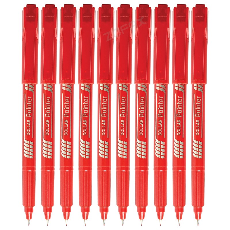 DOLLAR Fineliner Pens, RED, 0.3mm Ultra Fine Felt Tip, Pack