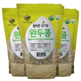 McCabe Organic Whole Green Pea - Green Peas | Rich with Fiber & Minerals | USDA and CCOF Certified | Packed in USA | 2Lbs Pack of 3