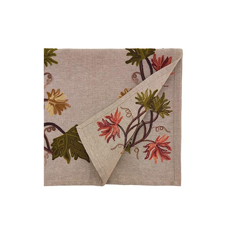 Embroidered Fall Leaf Runner