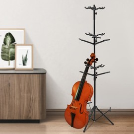 Fetcoi Multiple Guitar Stand, 3-Tier Frameworks Adjustable Triple Guitar Stand, Holds 9 Electric or Acoustic Guitars Ukulele Bass