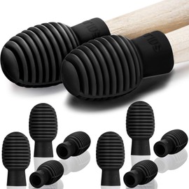 8 Pieces Drum Mute Drumstick Quiet Drum Mute Accessories Rubber Exercise Drum Tip Mute Replacement Drum Exercise Tip (Black)