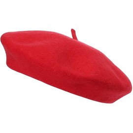 JUNGANRHA® Beret Hat Women Accessoies Men Wool Solid Color French Style Classic Beret Hat - Vintage Women's Berets for Ladies UK Artist Hat | One Size | Red