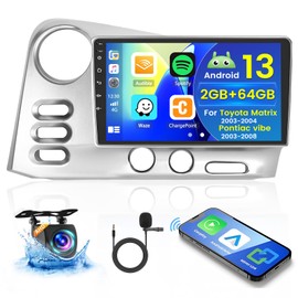 Hikity for Toyota Matrix 2003-2004 Android Car Stereo Radio with Wireless Carplay Android Auto, 2+64G 9 Inch Touchscreen Radio WiFi GPS Navigation Bluetooth FM RDS EQ Mirror Link