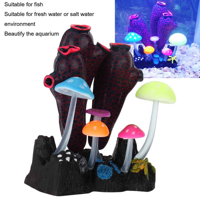Fish Tank Landscaping Simulation Mushroom Sea Tree Silicon Aquarium Simulation