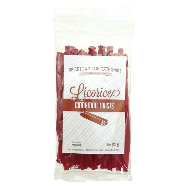 Cinnamon Licorice - FAT FREE Old Fashioned Gourmet Licorice Twists - A Must Try Quality Licorice Candy with Unique Flavor Unlike Any Other - 8 oz. bag