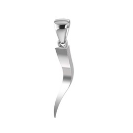 US Jewels Men's 925 Sterling Silver Triangular Italian Horn Pendant, 28mm