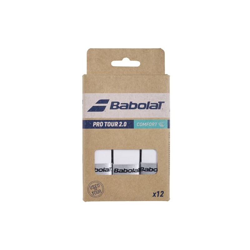 Babolat Overgrip Pro Tour 2.0 X12, white, One Size