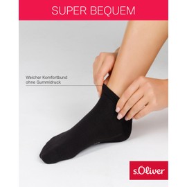 s.Oliver Unisex Trainer Socks Cotton Men's and Women's Short Socks Value Pack of 10, black