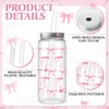 Skylety 30 Pcs Coquette Bow Aesthetic Cup Plastic Tumbler with