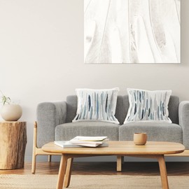 Stupell Industries Blue Abstract Rainfall Striped Line Pattern Design by Susan Jill Throw (Set of 2) Pillow, 18 x 18