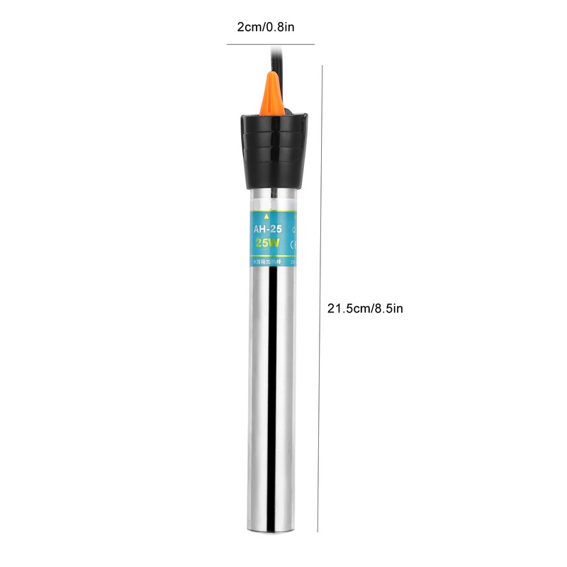220‑240V Submersible Aquarium Heater Stainless Steel Adjustable Fish Tank Heater25W