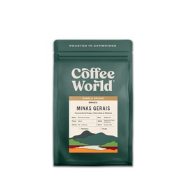 Coffee World | Brazil Minas Gerais Single Origin UK Roasted Whole Coffee Beans - Perfect Brewing for Cafés, Businesses, Shops & Home Users (Coffee Beans 250g)