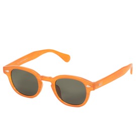 KISS DEPP ICONIC Sunglasses Men Women - Moscot Style Vintage Worn by Johnny Depp - Frame with Metal Studs - UV400 Lenses Versatile Elegance for Casual & Refined Looks, orange, Unit size