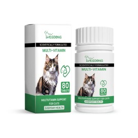 Yegbong Pet Cat Multivitamin Tablets, Cats Supplement Vitamin Micronutrient Nutritional Supplements