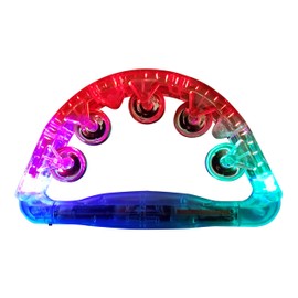 Glowtopia LED Flashing Tambourine with Bells and 6 Different Modes (3 pack)