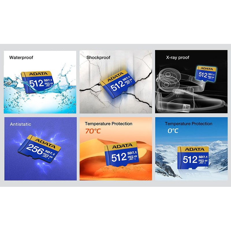 ADATA 256 GB Tarjeta de Memoria Premier Extreme MicroSDXC SD7.1