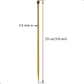 6Pcs 4.5mm Wooden Knitting Needle Straight Single Pointed US Size 7 for DIY Yarn Craft Set,Socks,Sweater, Nice Gift for Women Adults Kids Children Beginners