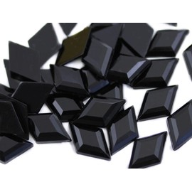Allstarco 11x18mm Flat Back Diamond Acrylic Rhinestones Plastic Gems for Jewelry Making Costume Jewels Cosplay Embelishments - 35 Pieces (Jet Black H101)