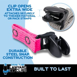 Hydration Pack Drink Tube Lanyard Clip (Black)