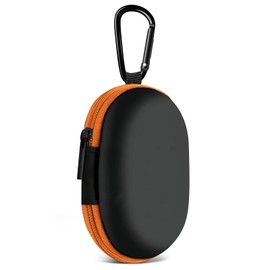 MOLOVA Earbud Case, Oval Storage, Portable Pouch Bag for Earbuds, In-Ear Headphones, Headsets, Orange