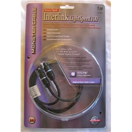 Monster Cable LightSpeed Digital Fiber Optic Audio 1m/3.3' 300DFO Interconnect