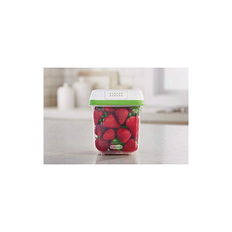 Rubbermaid FreshWorks Saver, Medium Produce Storage Container, 7.2-Cup, Clear