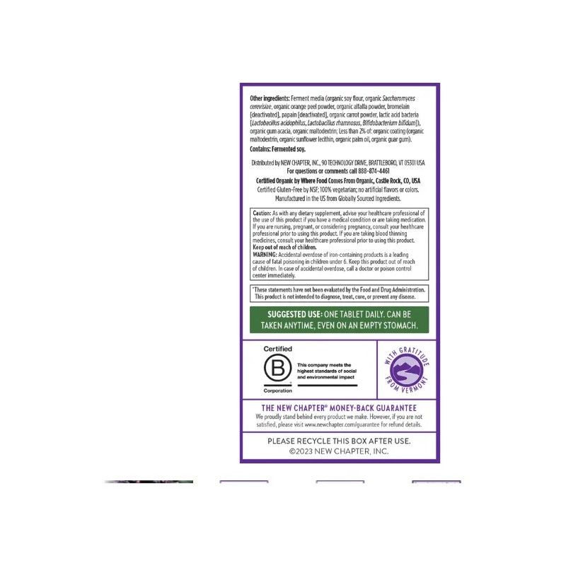 Multivitaminico Diario Mujer New Chapter Tabletas Sabor