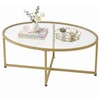Coffee Table Gold Oval Glass Coffee Tables for Living Room,Modern